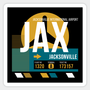 Vintage Jacksonville JAX Airport Code Travel Day Retro Air Travel Magnet